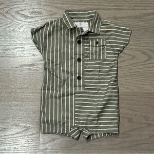 Banana Republic Olive and White Striped Kids One Piece
